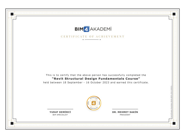 BIM4AKADEMİ | Revit Structure Başarı Sertifikası