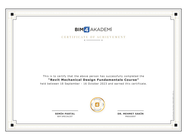 BIM4AKADEMİ | Revit Mechanical Başarı Sertifikası