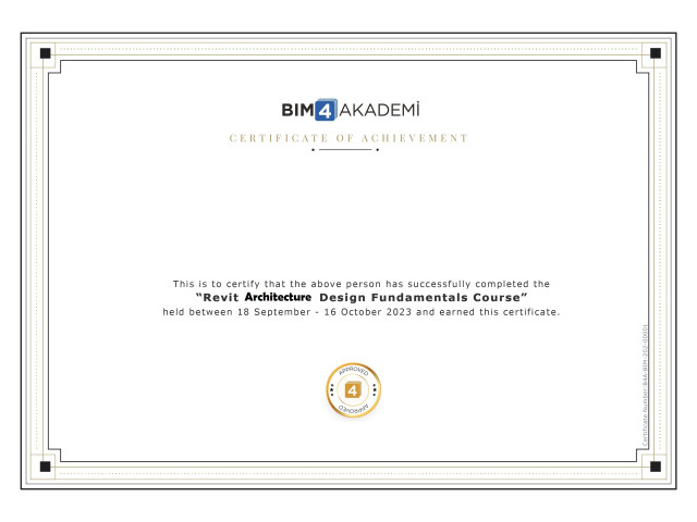 BIM4AKADEMİ | Revit Architecture Başarı Sertifikası